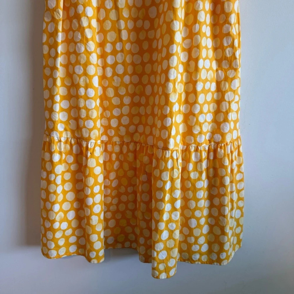 Who What Wear Ruffle Sleeveless Yellow Polka Dots Tiered Midi Dress small - Picture 5 of 9